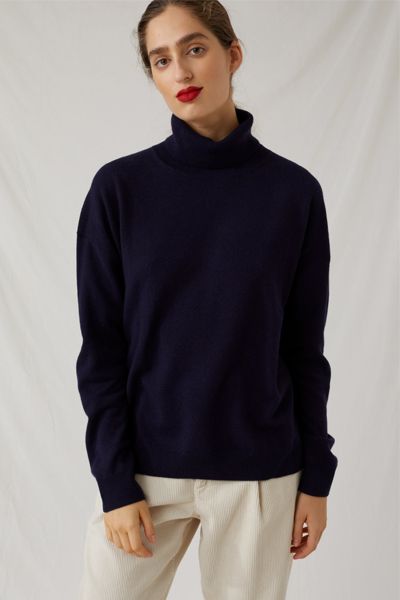 Merino Wool & Cashmere Turtle Neck Sweater
