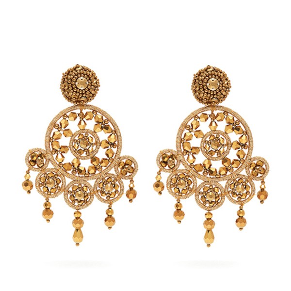 Dreamcatcher Beaded Clip Earrings from Oscar De La Renta