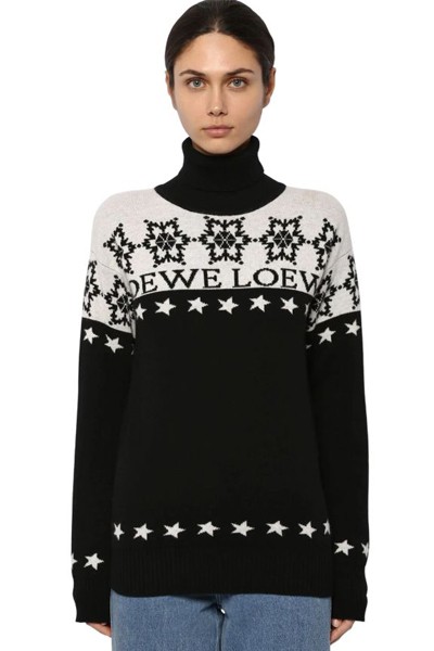 Snowflake Intarsia Knit Turtleneck from Loewe