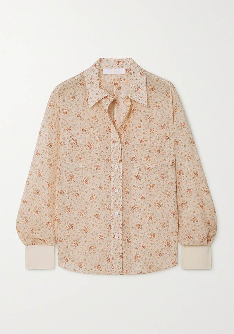 Floral-Print Silk Shirt from Chloé