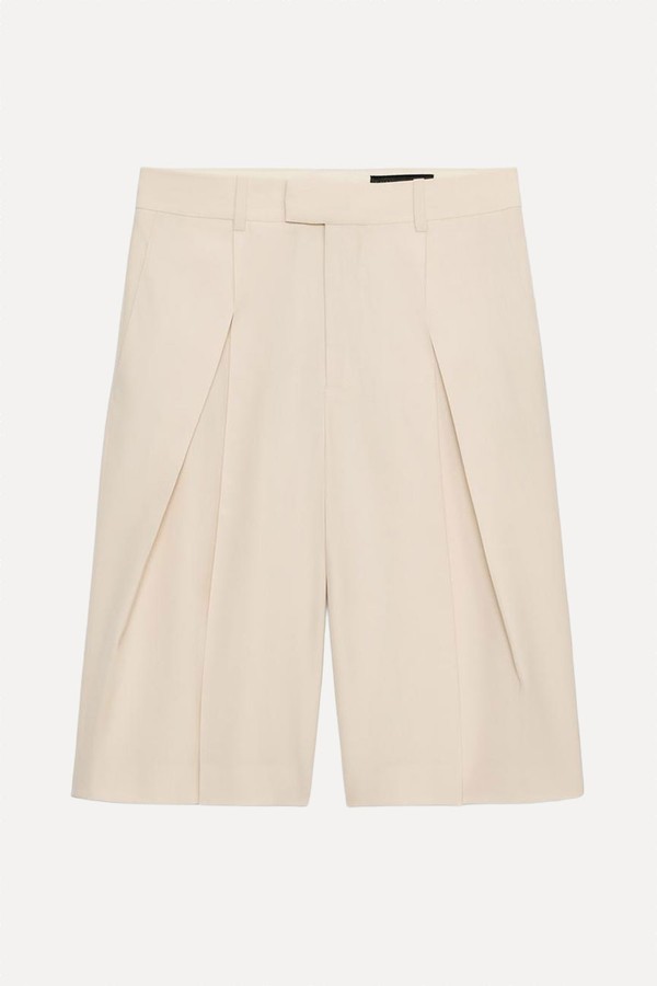 Pleated Wool Blend Bermuda Shorts ZW Collection Limited Edition from Zara