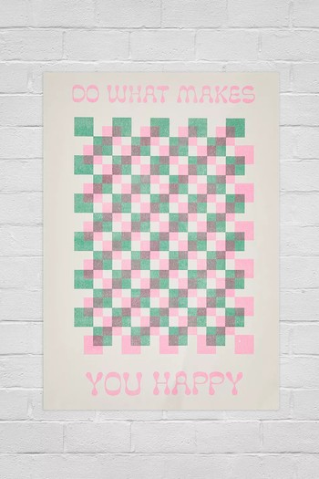 Happy Graphic Poster from Urban Outfitters