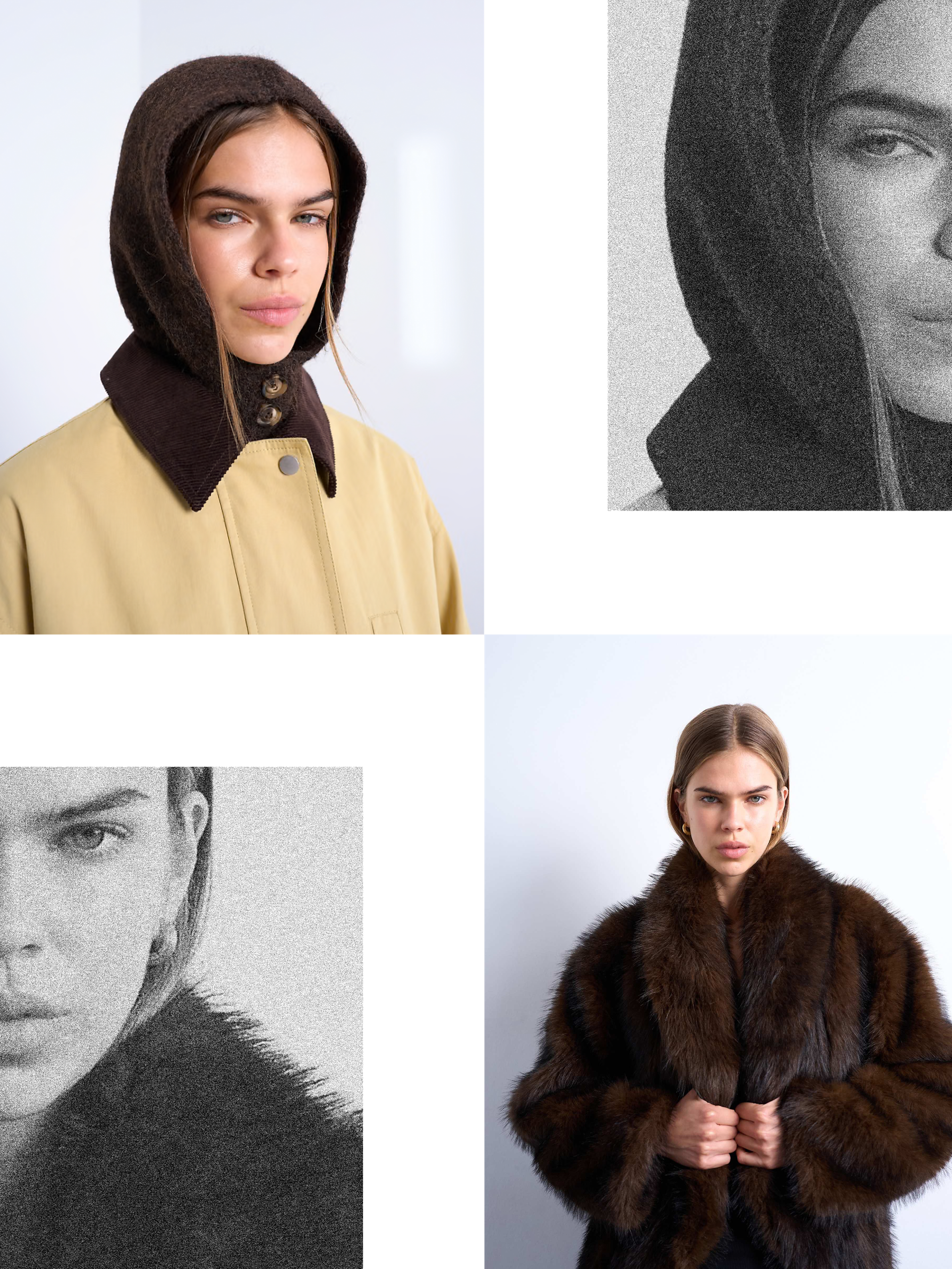 Faux Fur Shawl Mid Length Coat