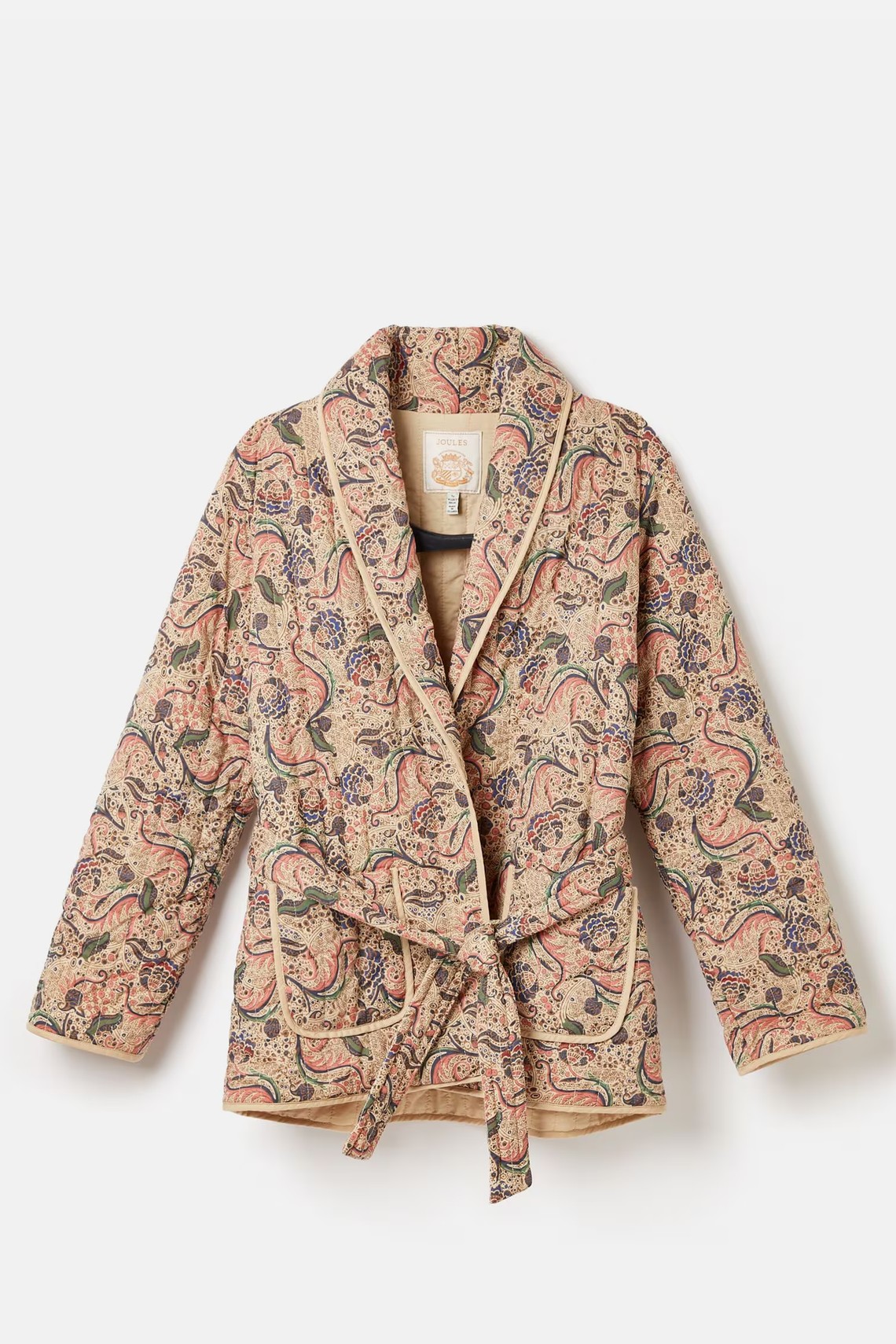 Paisley Cotton Quilted Jacket With Belt from Joules