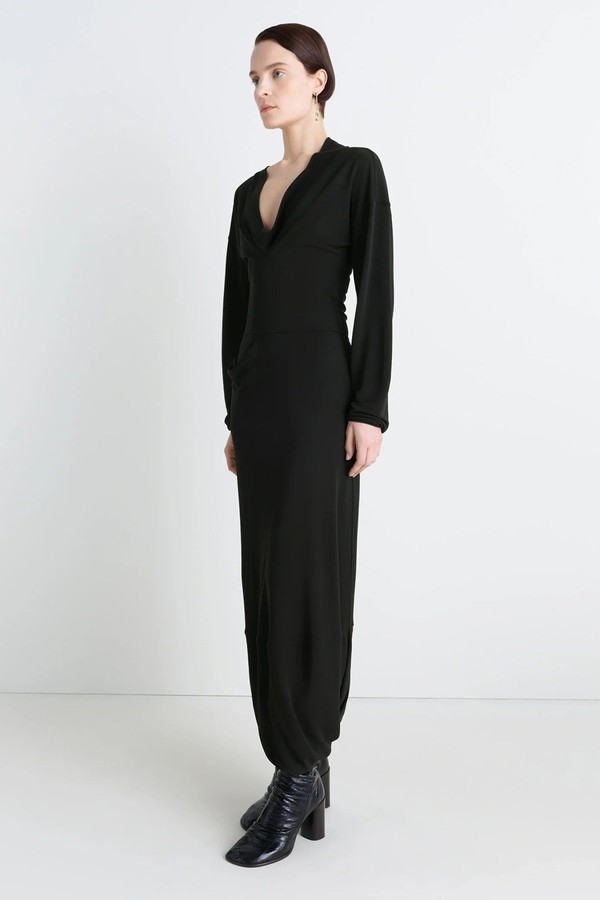 Draped V-Neck Dress