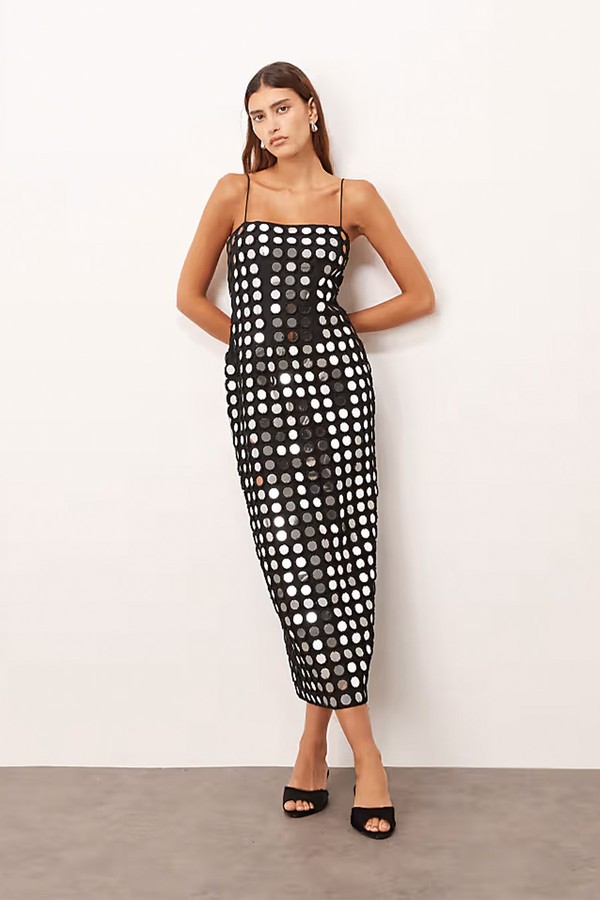 Mirror Embellished Cami Column Midi Dress from Arrange