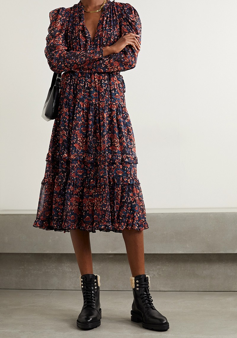 Beatrice Floral-Print Fil Coupé Silk And Lurex-Blend Dress from Ulla Johnson
