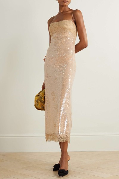 Valentina Sequined Lace Midi Dress  from Simkhai