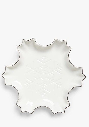 Christmas Snowflake Fine China Dish, 18cm from John Lewis