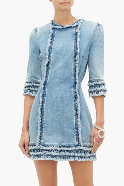 Ruffled Denim Mini Dress from Current Elliott