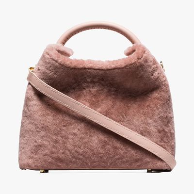 Pink Bazoi Shearling Tote Bag from Elleme