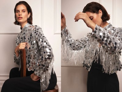 Sequin Fringed Shrug from Mint Velvet