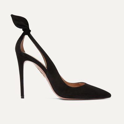 Deneuve 105 Bow-Embellished Suede Pumps from Aquazzura