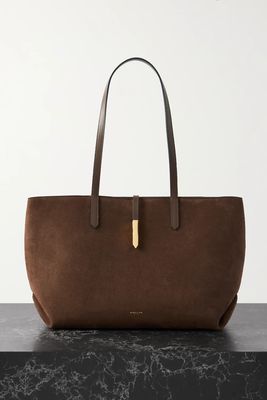 Tokyo Leather-Trimmed Suede Tote from DeMellier