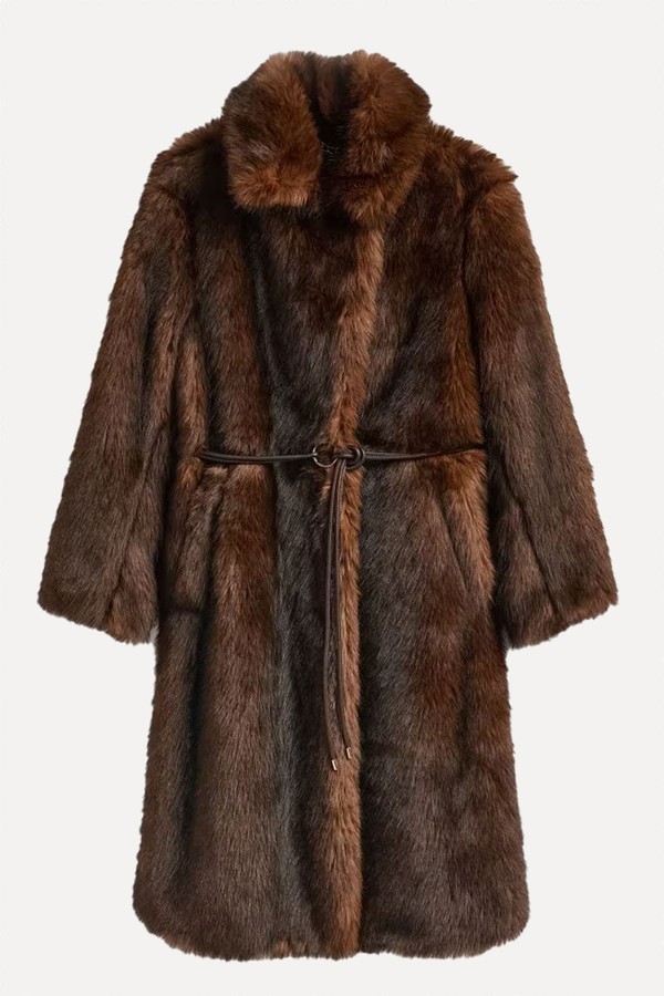 Faux Fur Coat With Belt from Reserved