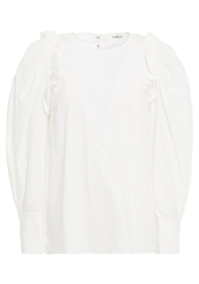 Passion Ruffled-Trimmed Cotton-Poplin Blouse from BA&SH