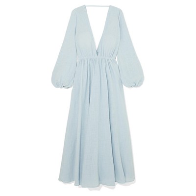 Gathered Cotton Gauze Maxi Dress from Kalita