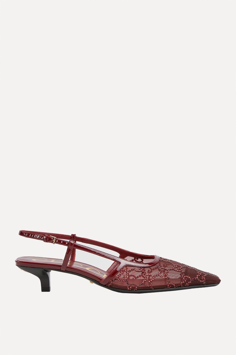 GG Crystal Slingback Pumps from Gucci