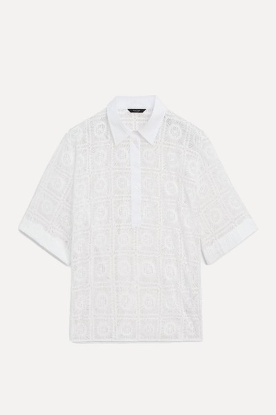 Embroidered Crochet Co-Ord Shirt from Massimo Dutti