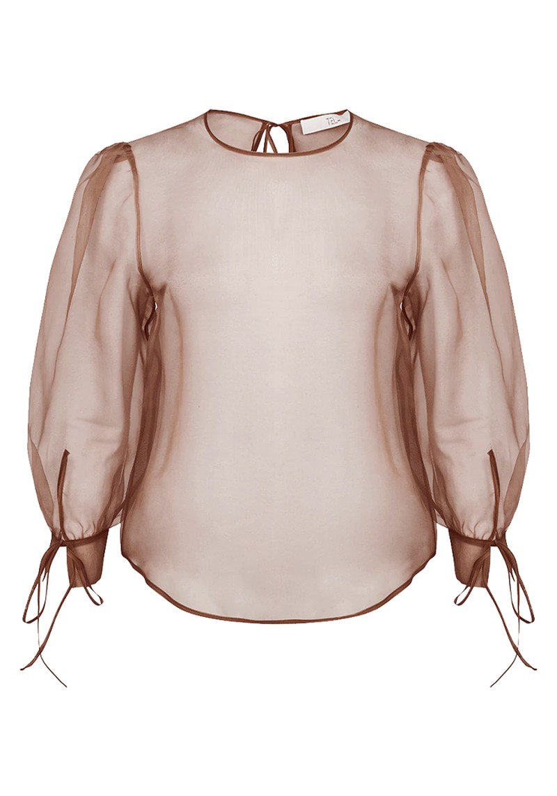 Lucida Sheer Brown Blouse from Tela