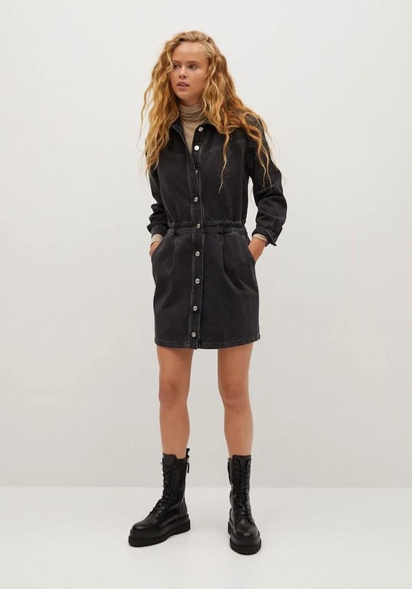 Denim Elastic Waist Dress