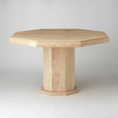 Vintage 1970s Travertine Octagonal Dining Table from Anna Unwin