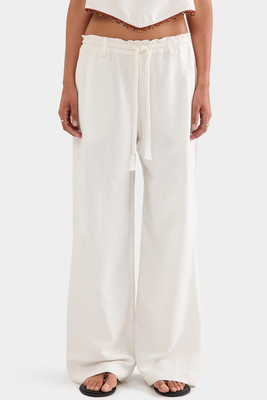 Silk Linen Relaxed Pleat Front Pant from Venroy