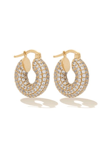 Zircon-Embellished Hoop Earrings from Jil Sander