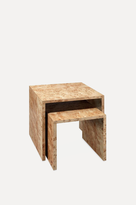 Burl Wood Natural Bedford Nesting Tables from Loomlan