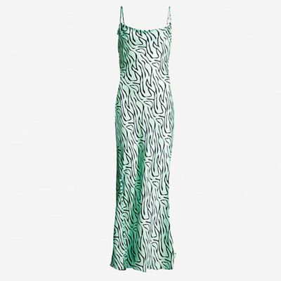 Liz Zebra-Print Silk Slip Dress from Olivia Rubin