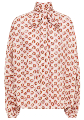 Pussy-Bow Floral-Print Crepe Blouse from Paul & Joe