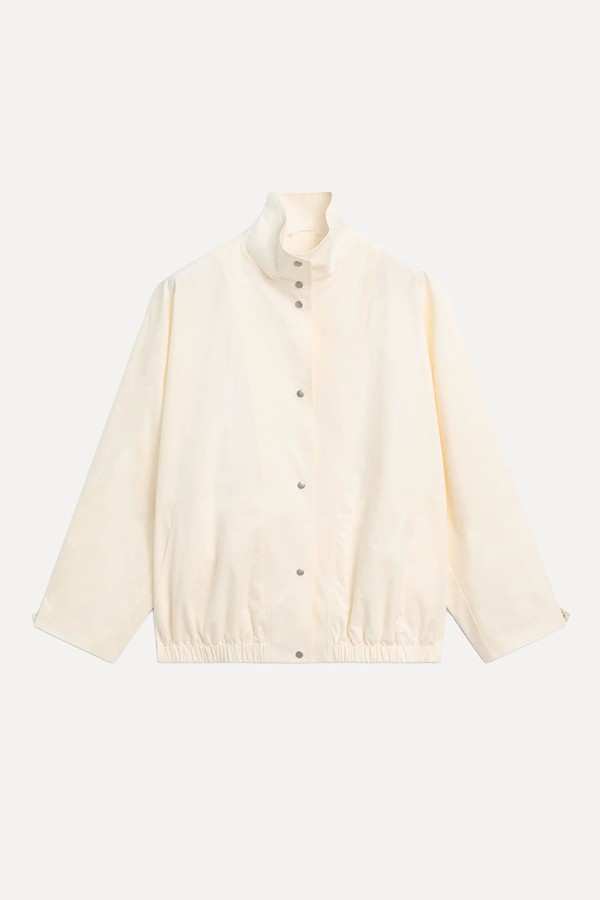 Oversize Bomber Jacket With Snap Buttons
