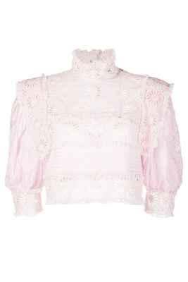 High-Neck Frilled Lace Top from Isabel Marant