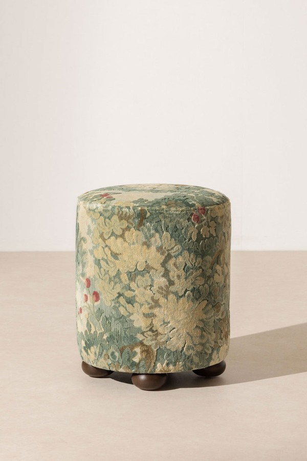 The Rodin Tapestry Pouffe On Ball-Feet