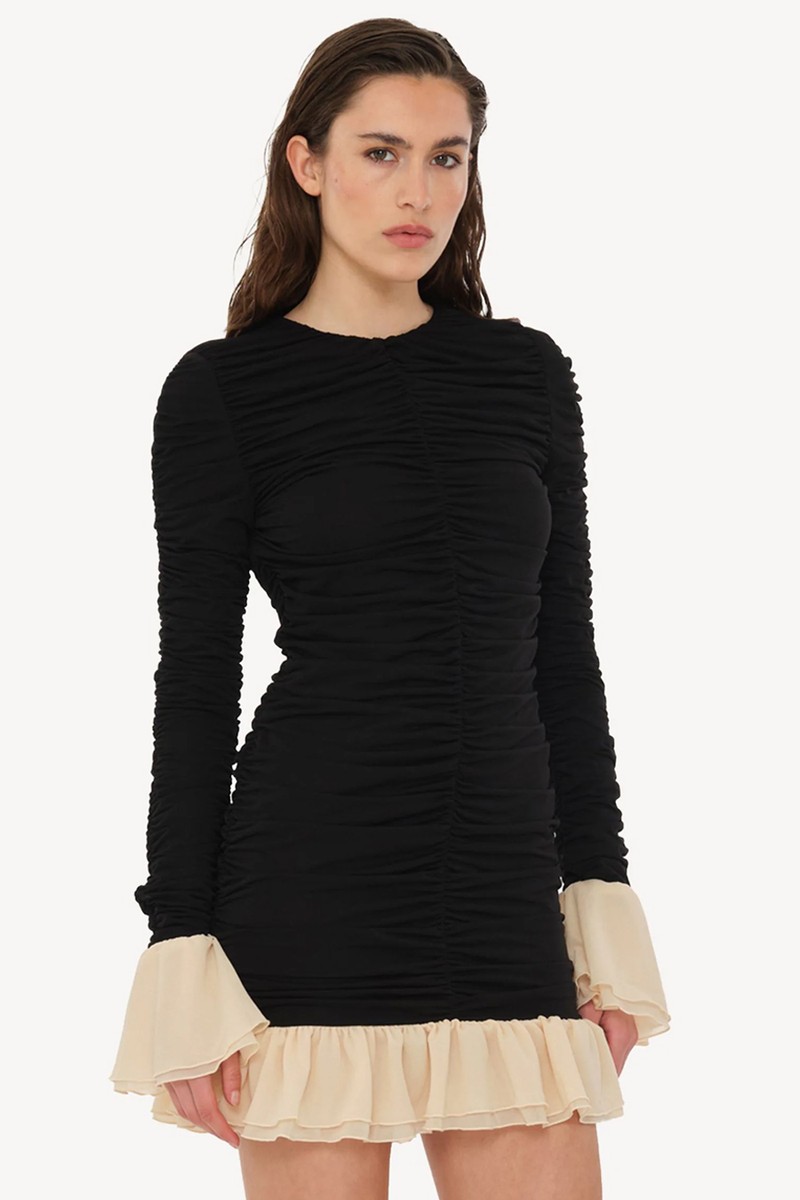 Mini Rushed Long Sleeve Dress from Rotate