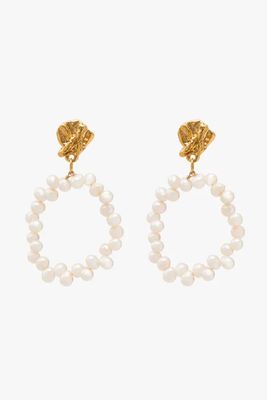 24k Gold-Plated Apollo's Story Pearl Earrings from Alighieri