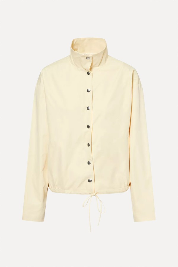 Lennon High-Neck Stretch-Sateen Jacket from Reformation