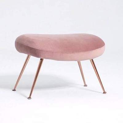 Pink Velvet Footstool