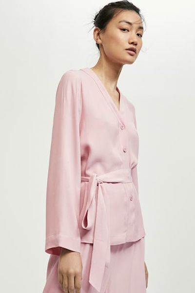 Pink Satin Shirt from Oysho