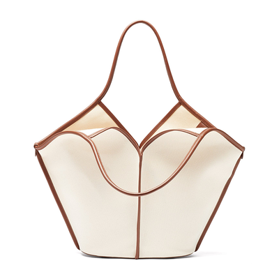 Calella Leather-Trimmed Organic-Cotton Tote Bag from Hereu