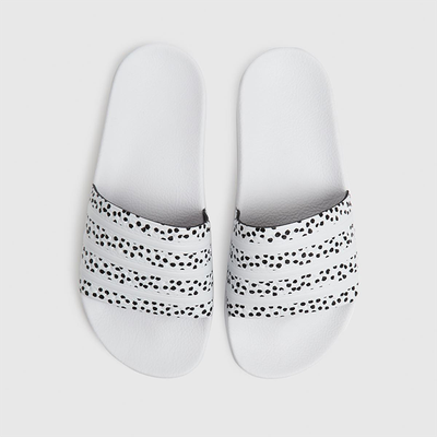 White & Black Adilette Sandals