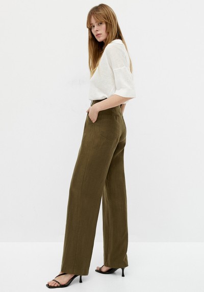 Wide Leg Linen Trousers from Massimo Dutti