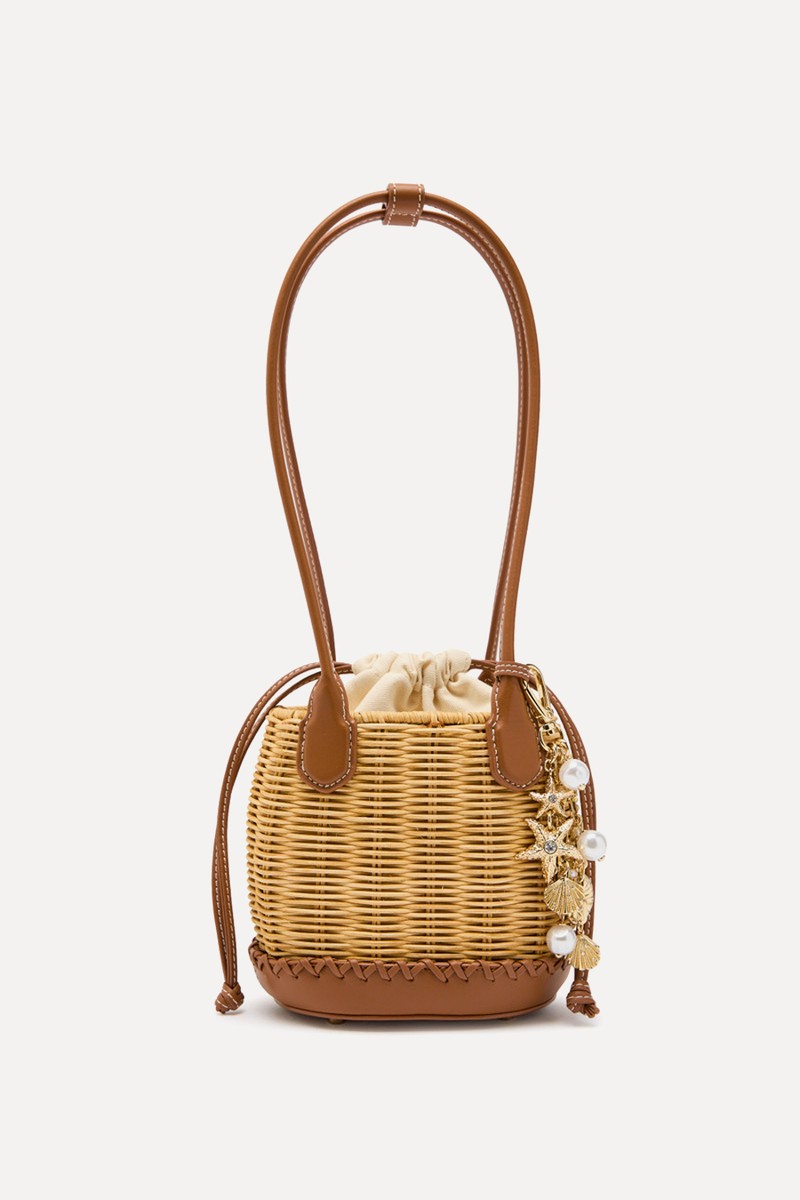 Charm Rattan Shoulder Bag from SELF-PORTRAIT