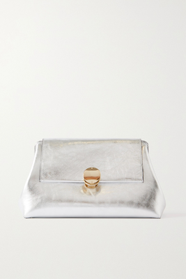 Penelope Metallic Crinkled-Leather Clutch from Chloé