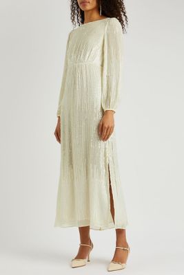 Coco Sequin-Embellished Chiffon Midi Dress from Rixo