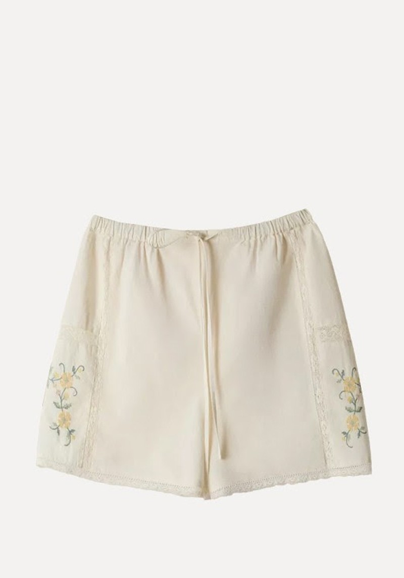 Embroidered Cotton Shorts