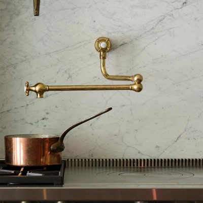 Aged Brass Pot Filler Tap from DeVOL