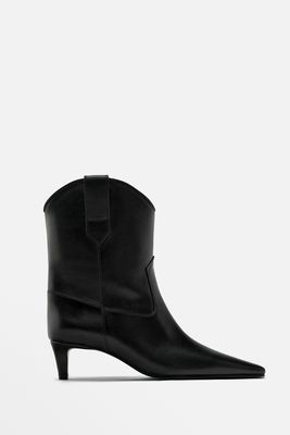 High-Heel Cowboy Ankle Boots from Massimo Dutti