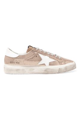 Distressed Metallic Suede & Leather Sneakers from Golden Goose Deluxe Brand