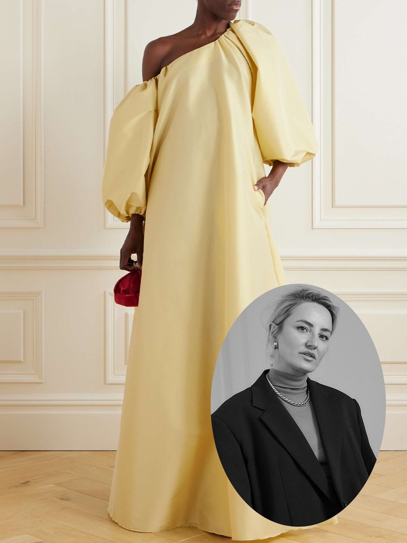 Nathalie Off-The-Shoulder Taffeta Gown from BERNADETTE